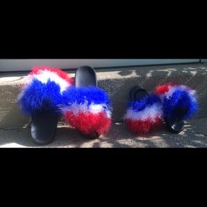 July Fourth fluffy sandals Mommy & Me.